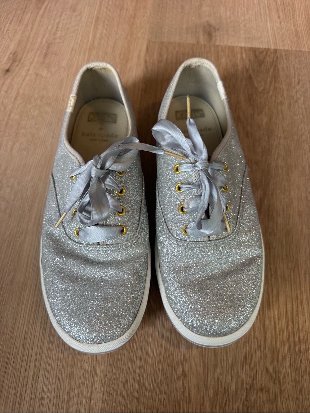 Champion Silver Glitter Kids Lace-Up Sneakers